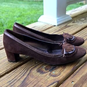 Salvatore Ferragamo Brown Suede Heels